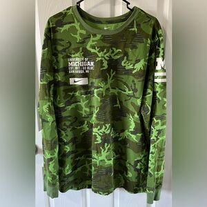 University of Michigan Camo The Nike Tee. Long sleeve shirt. Sz 2XL.